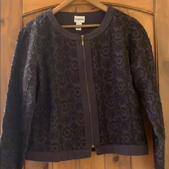 Chico’s chocolate color blazer, size 1 - Picture 1 of 6